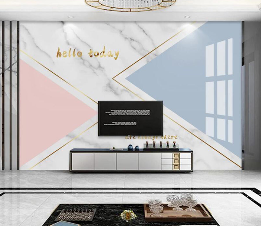 3D Powder Blue Split 743 Wall Murals