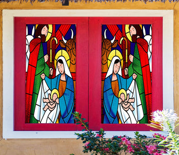 3D Women Baby 133 Window Film Print Sticker Cling Stained Glass UV Block