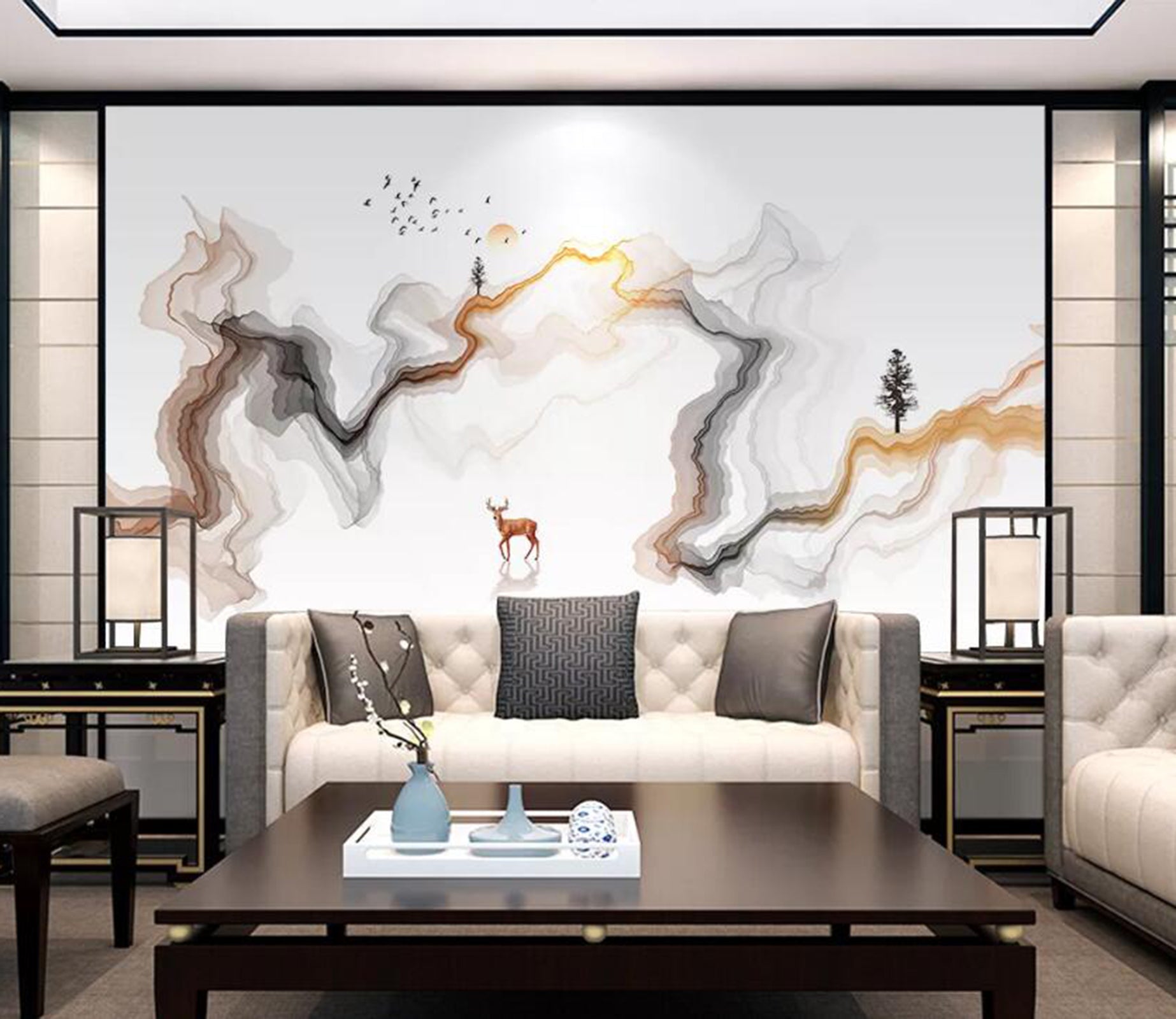 3D Misty Valley WC44 Wall Murals Wallpaper AJ Wallpaper 2 