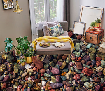 3D Deep Colored Little Stones 1054 Floor Mural  Wallpaper Murals Self-Adhesive Removable Print Epoxy