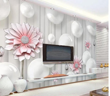 3D Pink Flowers 195 Wall Murals Wallpaper AJ Wallpaper 2 