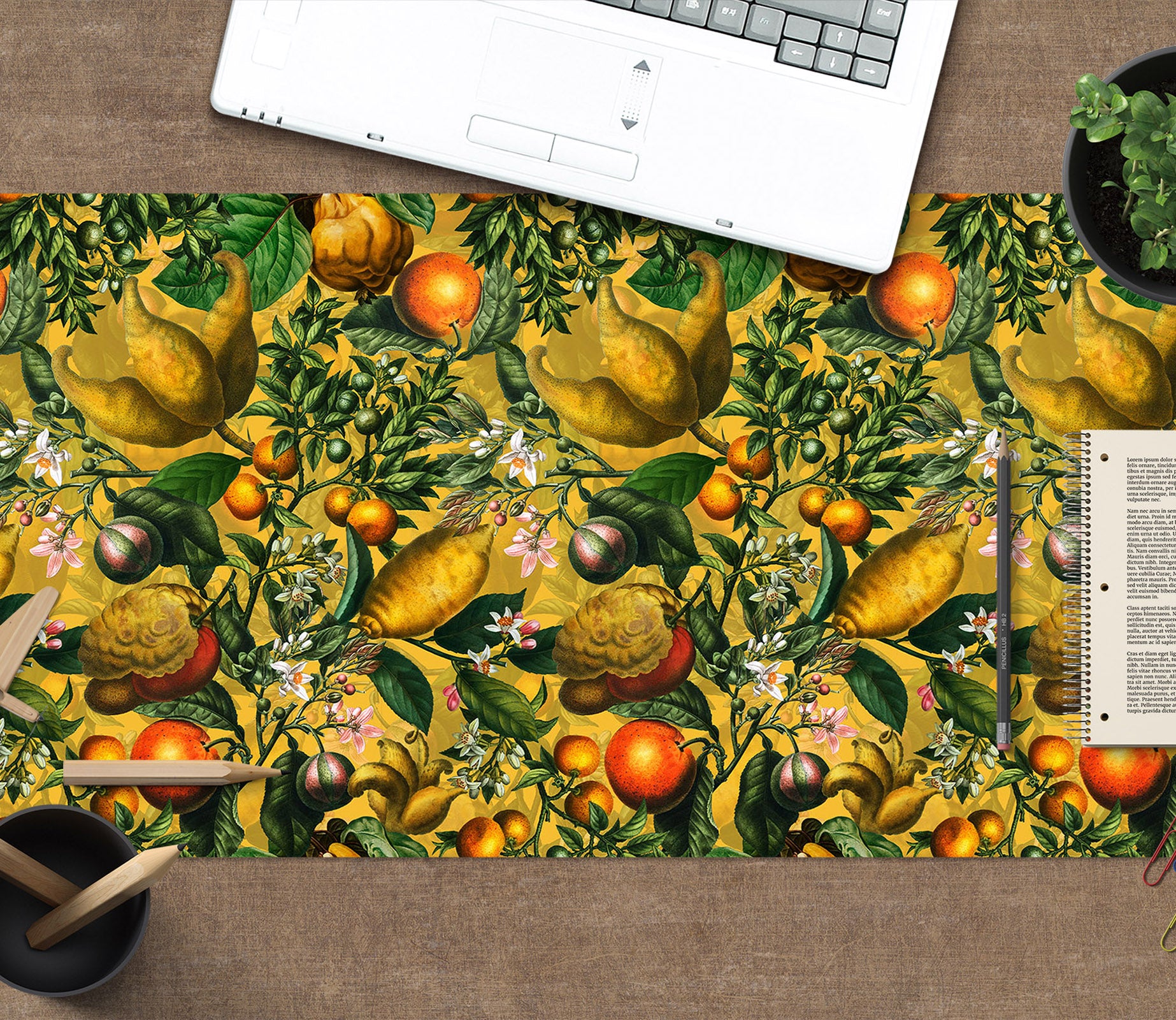 3D Orange Fruit Branch 120219 Uta Naumann Desk Mat