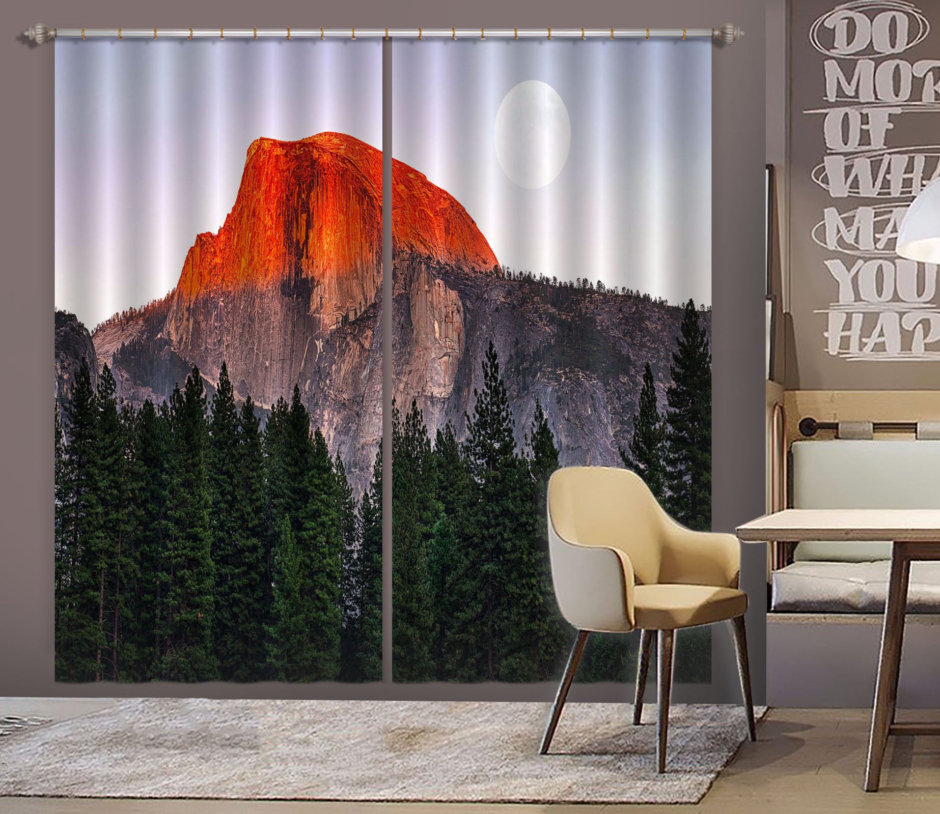 3D Red Mountain Peak 186 Marco Carmassi Curtain Curtains Drapes