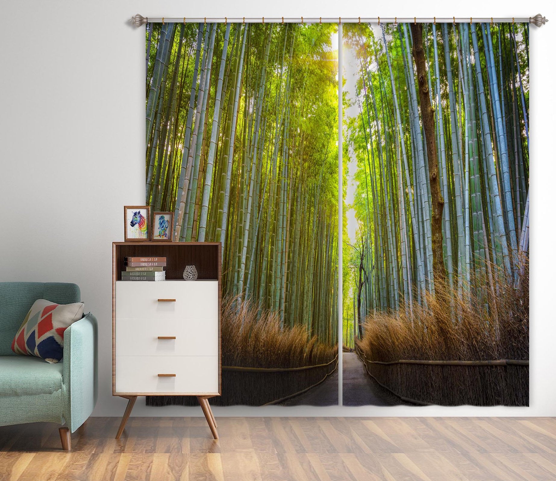 3D Bamboo Forest 079 Marco Carmassi Curtain Curtains Drapes Wallpaper AJ Wallpaper 
