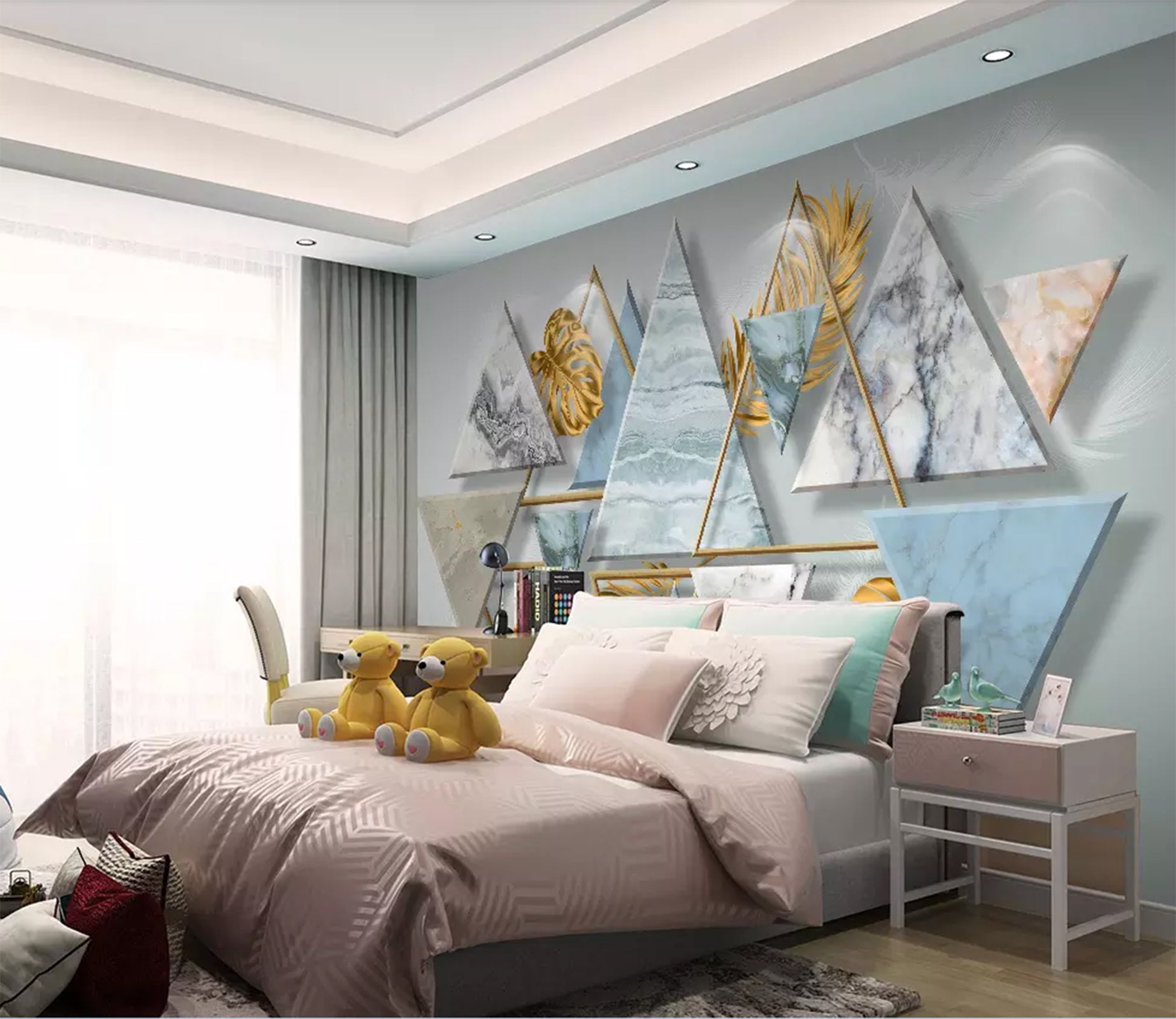 3D Colored Triangle WC77 Wall Murals Wallpaper AJ Wallpaper 2 