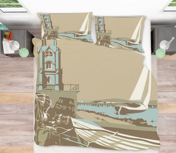 3D Swanage Tower 2072 Steve Read Bedding Bed Pillowcases Quilt