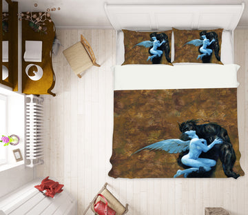 3D Wing Girl Monster 6201 Ciruelo Bedding Bed Pillowcases Quilt