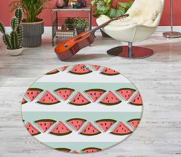 3D Watermelon Pattern 10574 Kashmira Jayaprakash Rug Round Non Slip Rug Mat