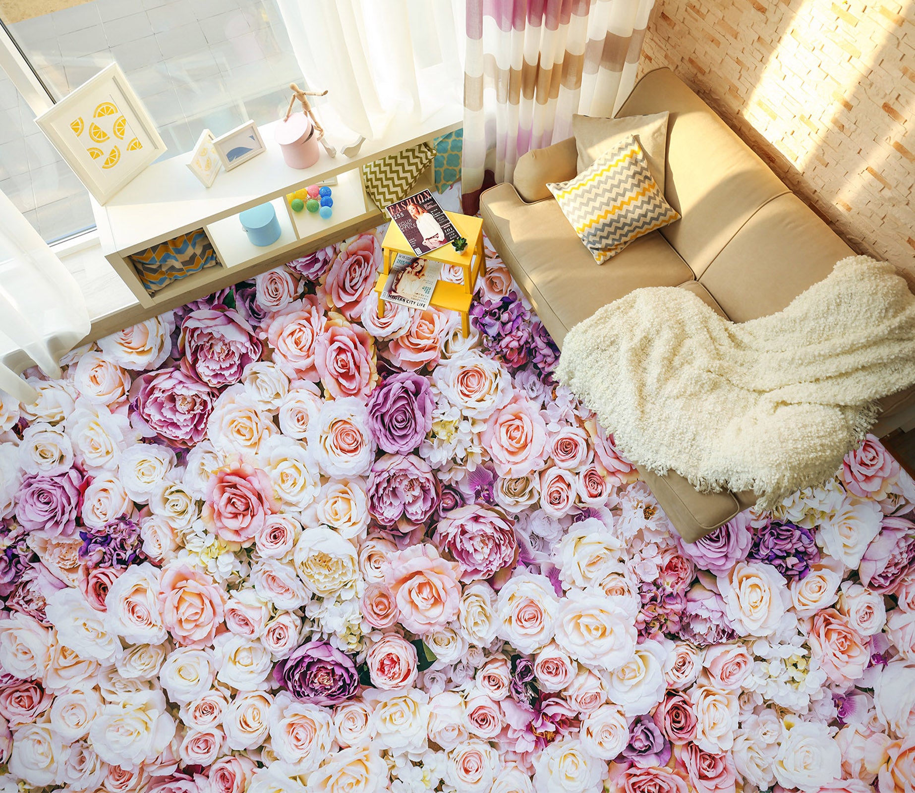 3D Romantic Roses 082 Floor Mural  Wallpaper Murals Rug & Mat Print Epoxy waterproof bath floor