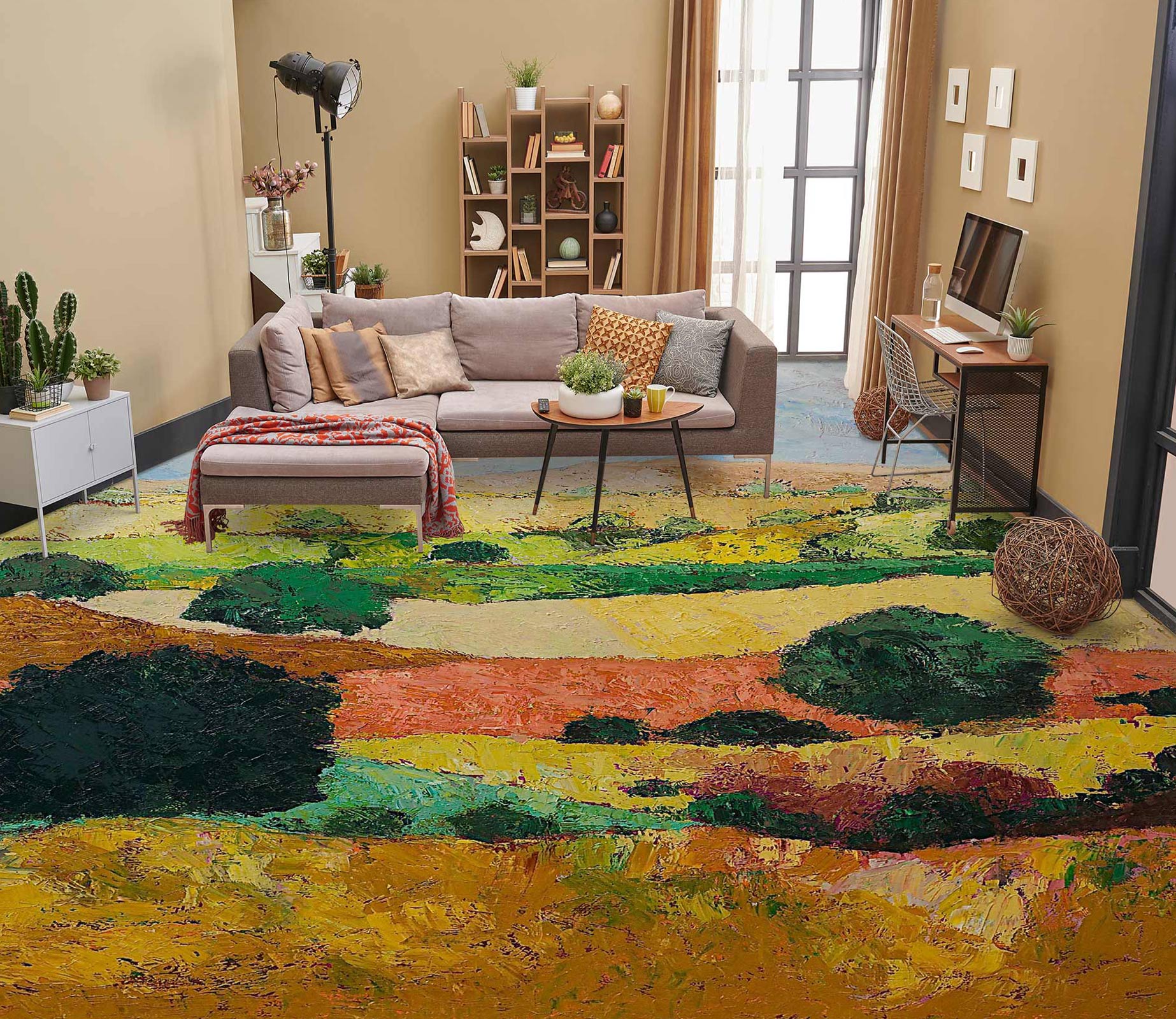 3D Field Grass 9553 Allan P. Friedlander Floor Mural  Wallpaper Murals Self-Adhesive Removable Print Epoxy