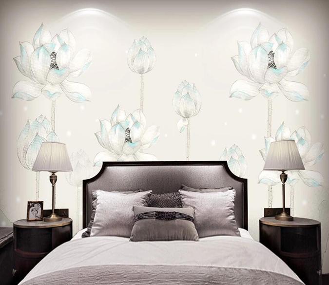 3D Lotus 379 Wall Murals Wallpaper AJ Wallpaper 2 