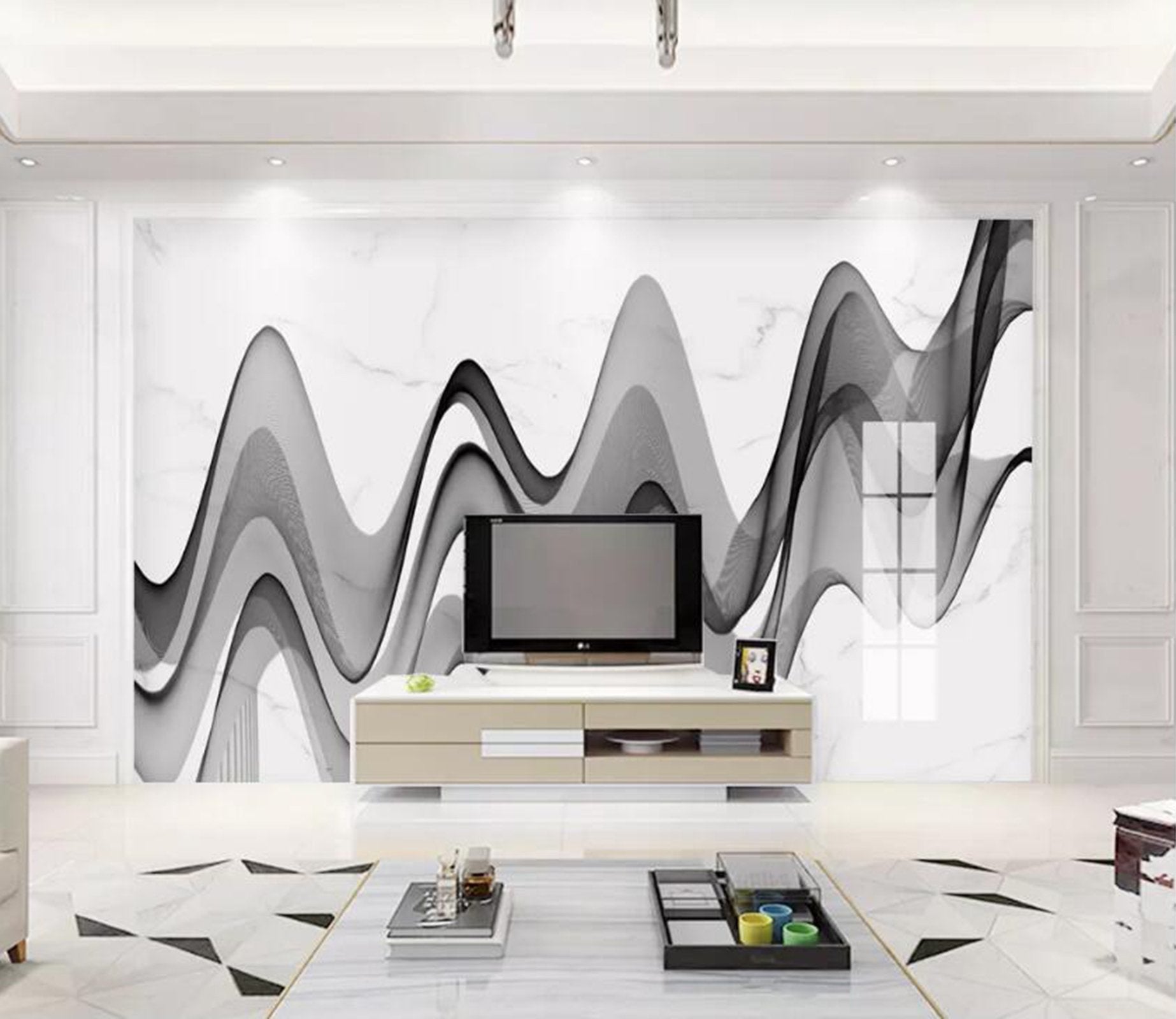 3D Black Ink WC99 Wall Murals Wallpaper AJ Wallpaper 2 