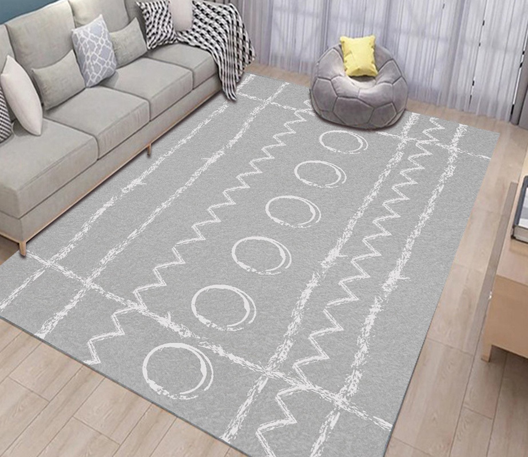 3D White Circle WG441 Non Slip Rug Mat Mat AJ Creativity Home 