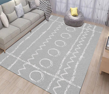 3D White Circle WG441 Non Slip Rug Mat Mat AJ Creativity Home 