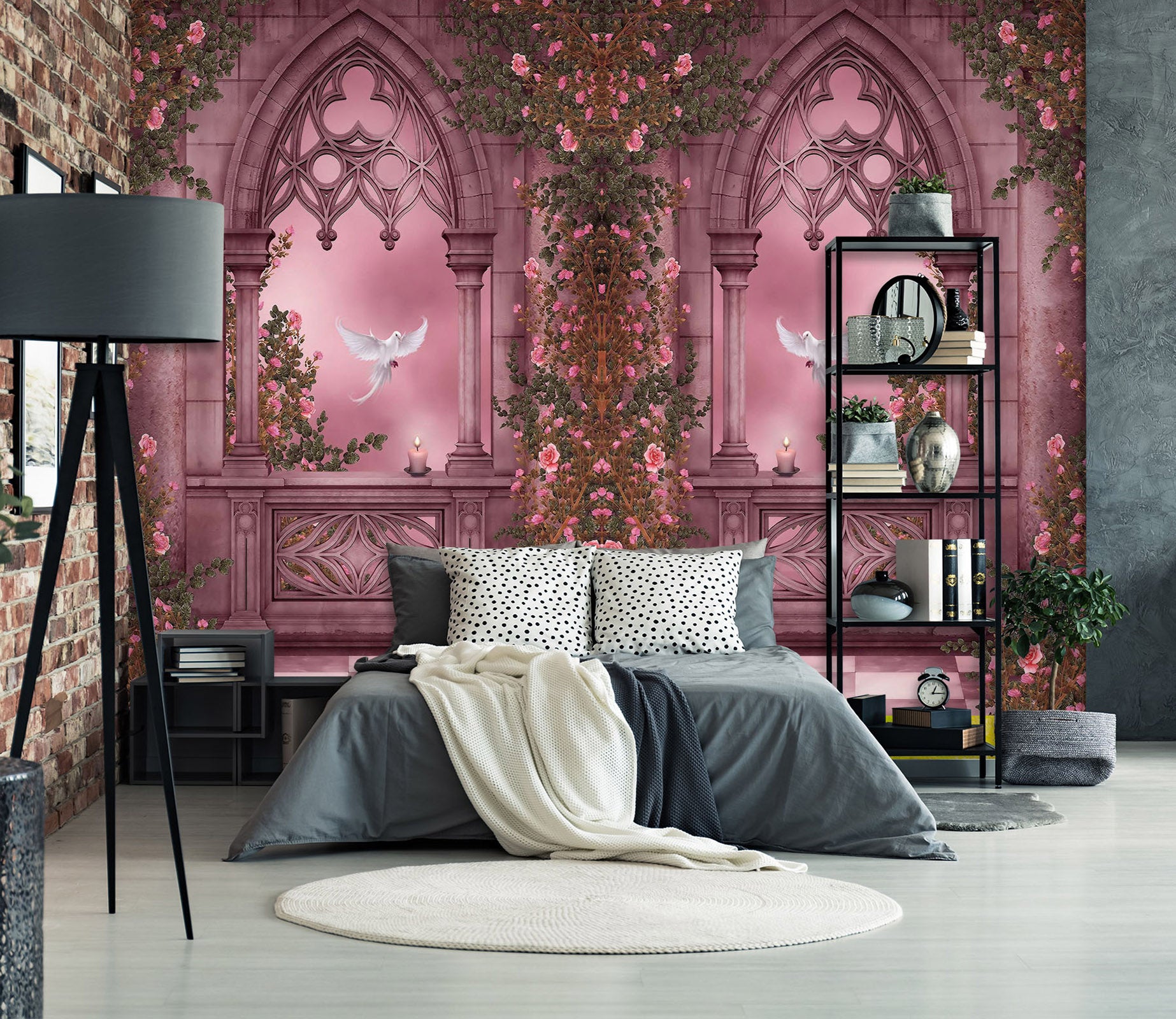 3D Pink Pigeon 1699 Wall Murals