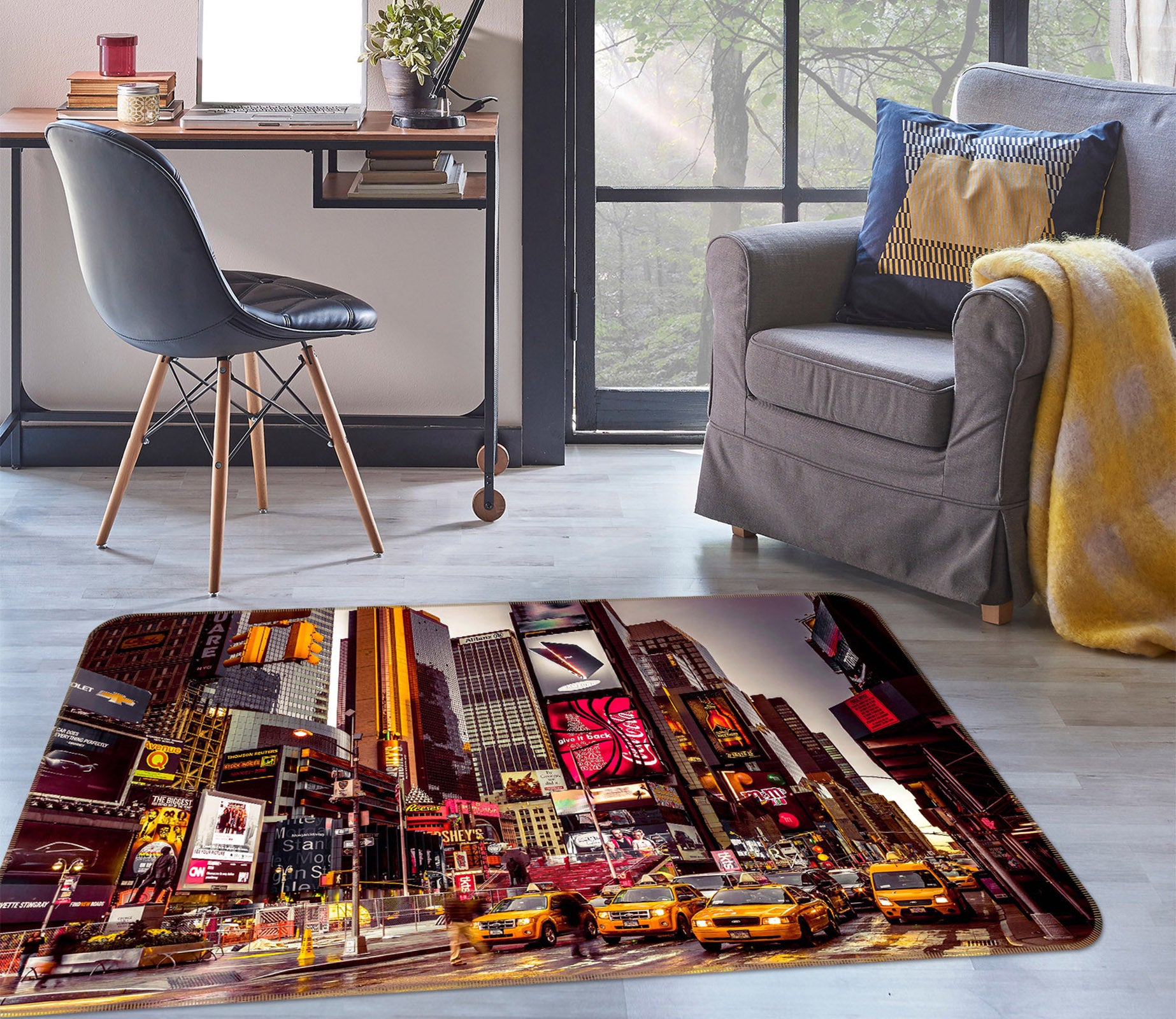 3D New York Lights 1006 Assaf Frank Rug Non Slip Rug Mat