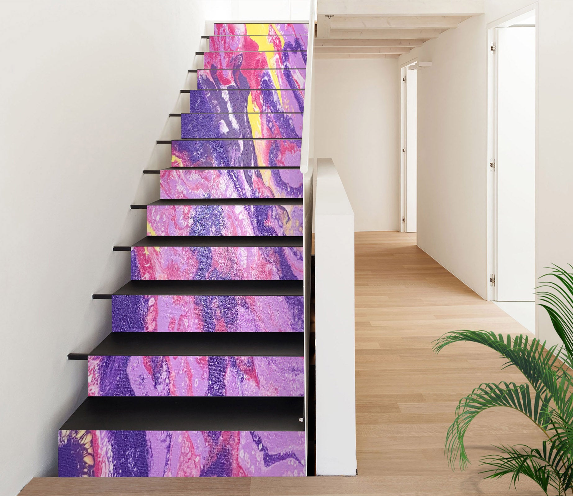 3D Purple Pink Texture 90195 Valerie Latrice Stair Risers