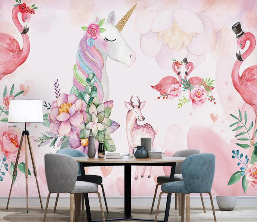 3D Pink Love World 946 Wall Murals