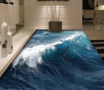 3D Deep Sea Surge 360 Floor Mural  Wallpaper Murals Rug & Mat Print Epoxy waterproof bath floor