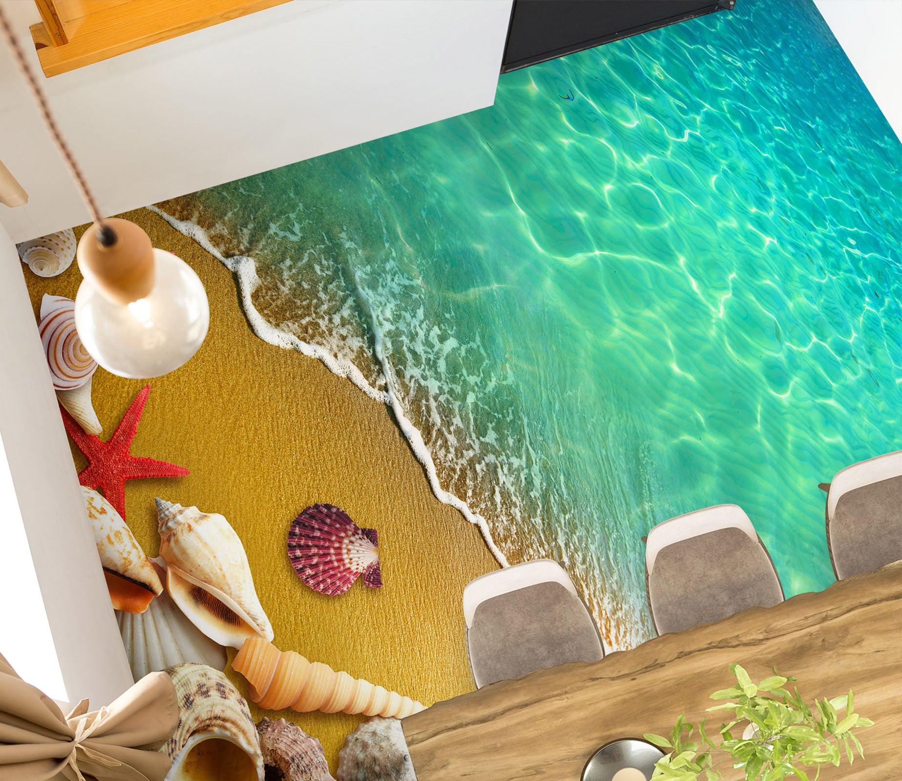3D Red Starfish And Purple Seashells 284 Floor Mural  Wallpaper Murals Rug & Mat Print Epoxy waterproof bath floor