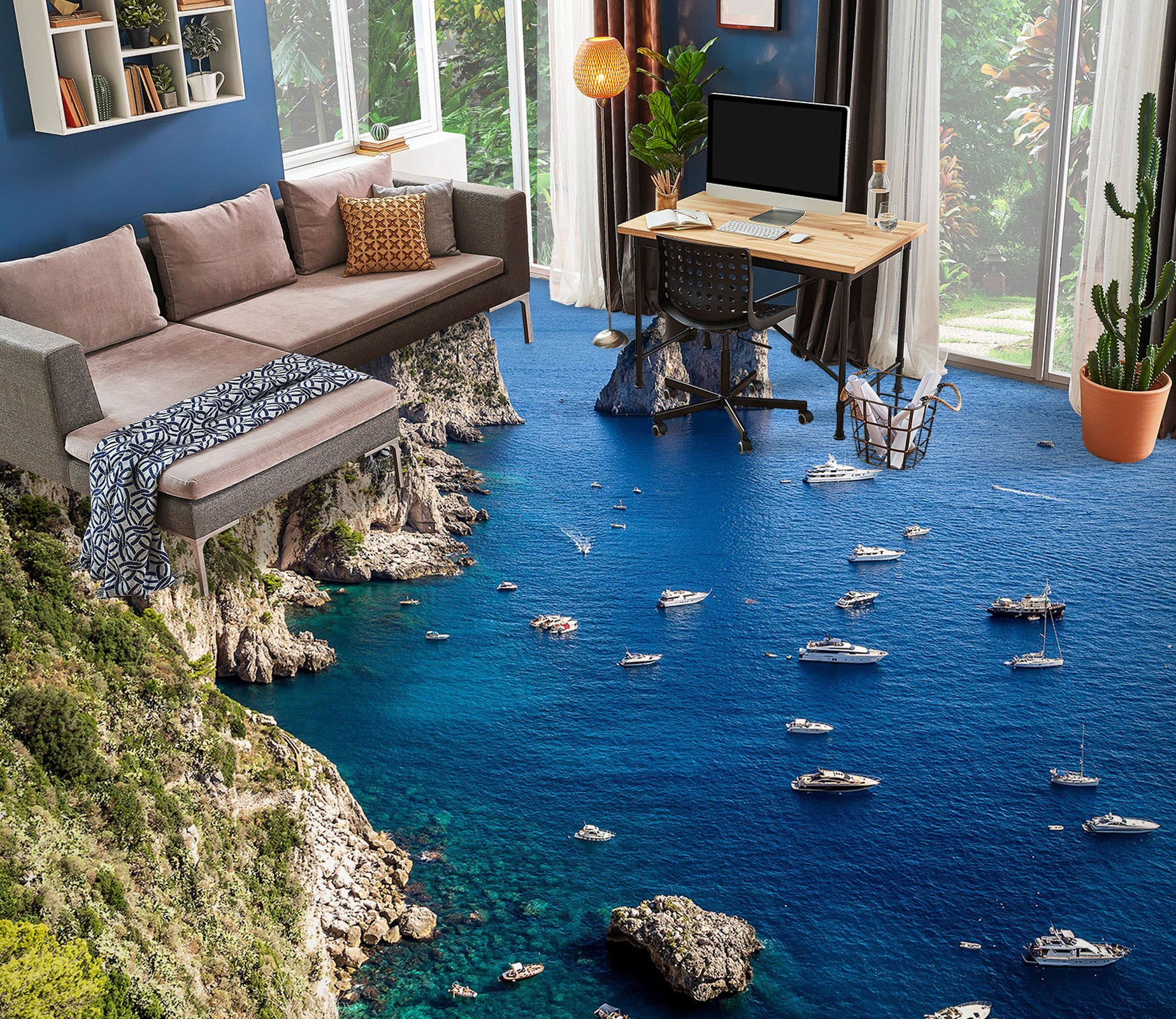 3D Fragment Sea Stones 1474 Floor Mural  Wallpaper Murals Self-Adhesive Removable Print Epoxy