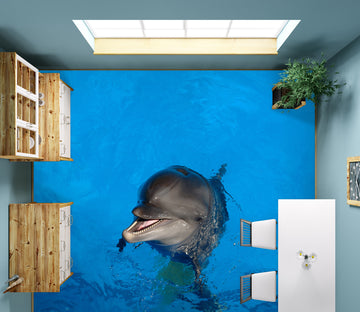 3D Cute Grey Dolphin 355 Floor Mural  Wallpaper Murals Rug & Mat Print Epoxy waterproof bath floor