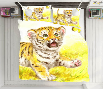 3D Tiger Baby Butterfly 5807 Kayomi Harai Bedding Bed Pillowcases Quilt Cover Duvet Cover