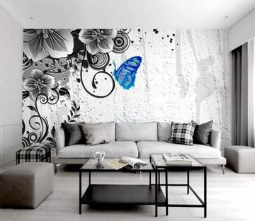 3D Blue Butterfly WC63 Wall Murals Wallpaper AJ Wallpaper 2 