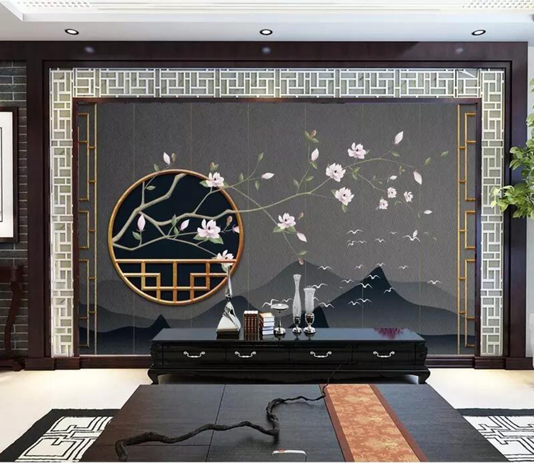 3D Branch Flower WC28 Wall Murals Wallpaper AJ Wallpaper 2 