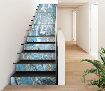 3D Blue Twists And Turns 236 Stair Risers