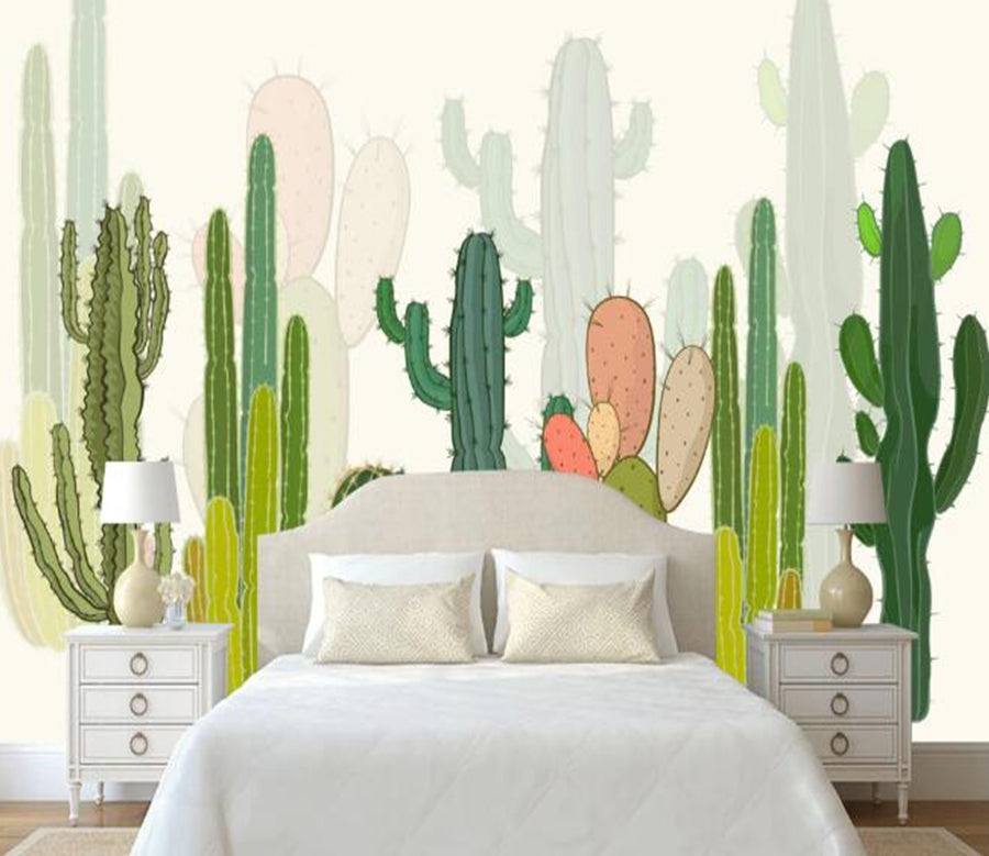3D Tough Cactus 371 Wall Murals