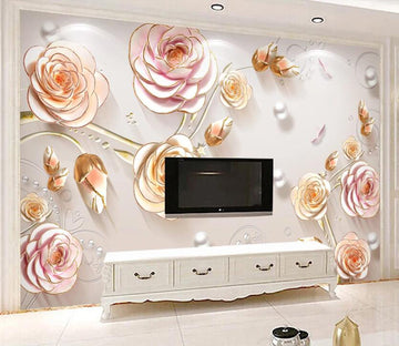3D Pink Rose WC20 Wall Murals Wallpaper AJ Wallpaper 2 