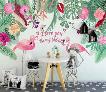 3D Pink Flamingo WC60 Wall Murals Wallpaper AJ Wallpaper 2 