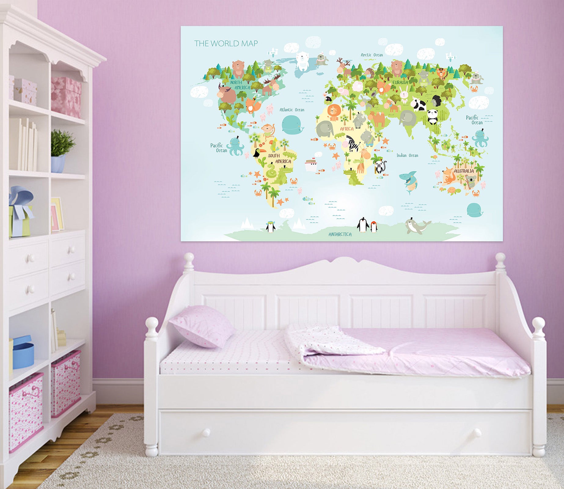 3D Rich Life 276 World Map Wall Sticker