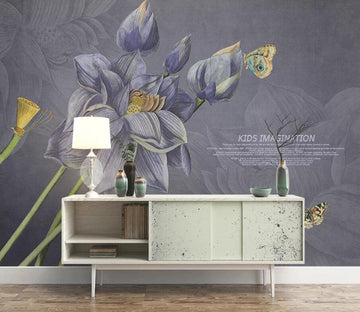 3D Flower Butterfly WC29 Wall Murals Wallpaper AJ Wallpaper 2 