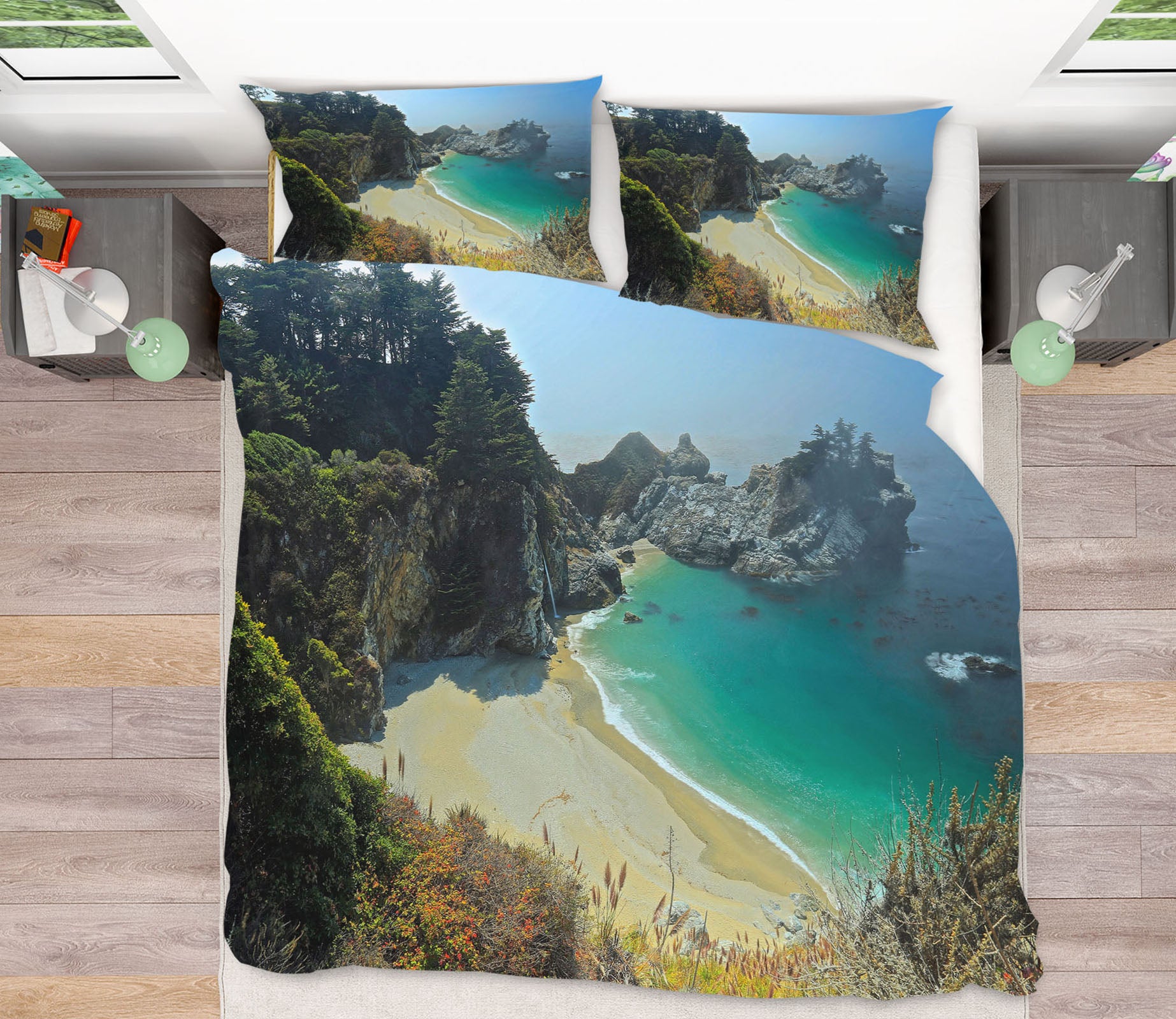 3D Seaside Rock 8681 Kathy Barefield Bedding Bed Pillowcases Quilt
