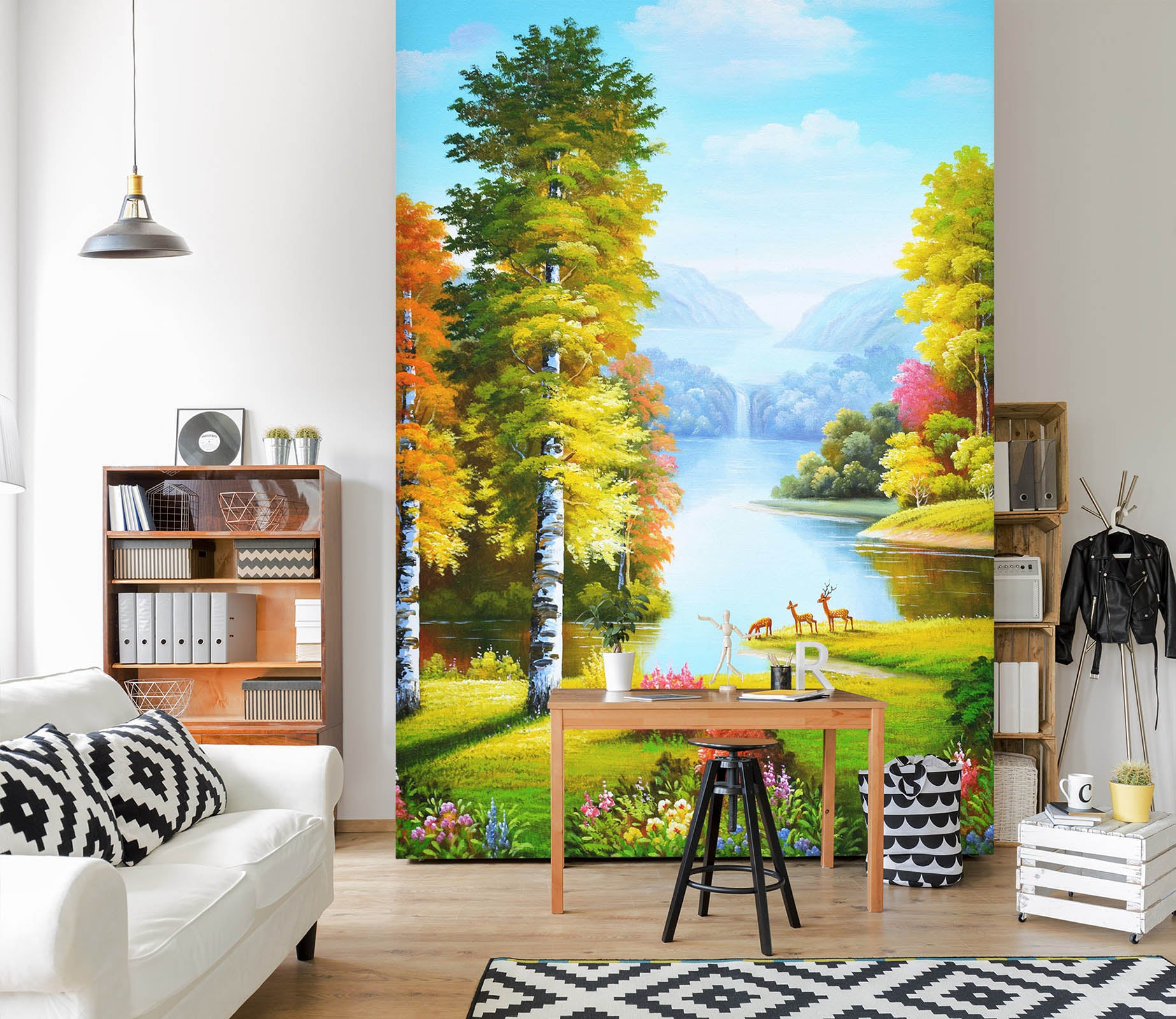 3D Autumn Forest 1870 Wall Murals