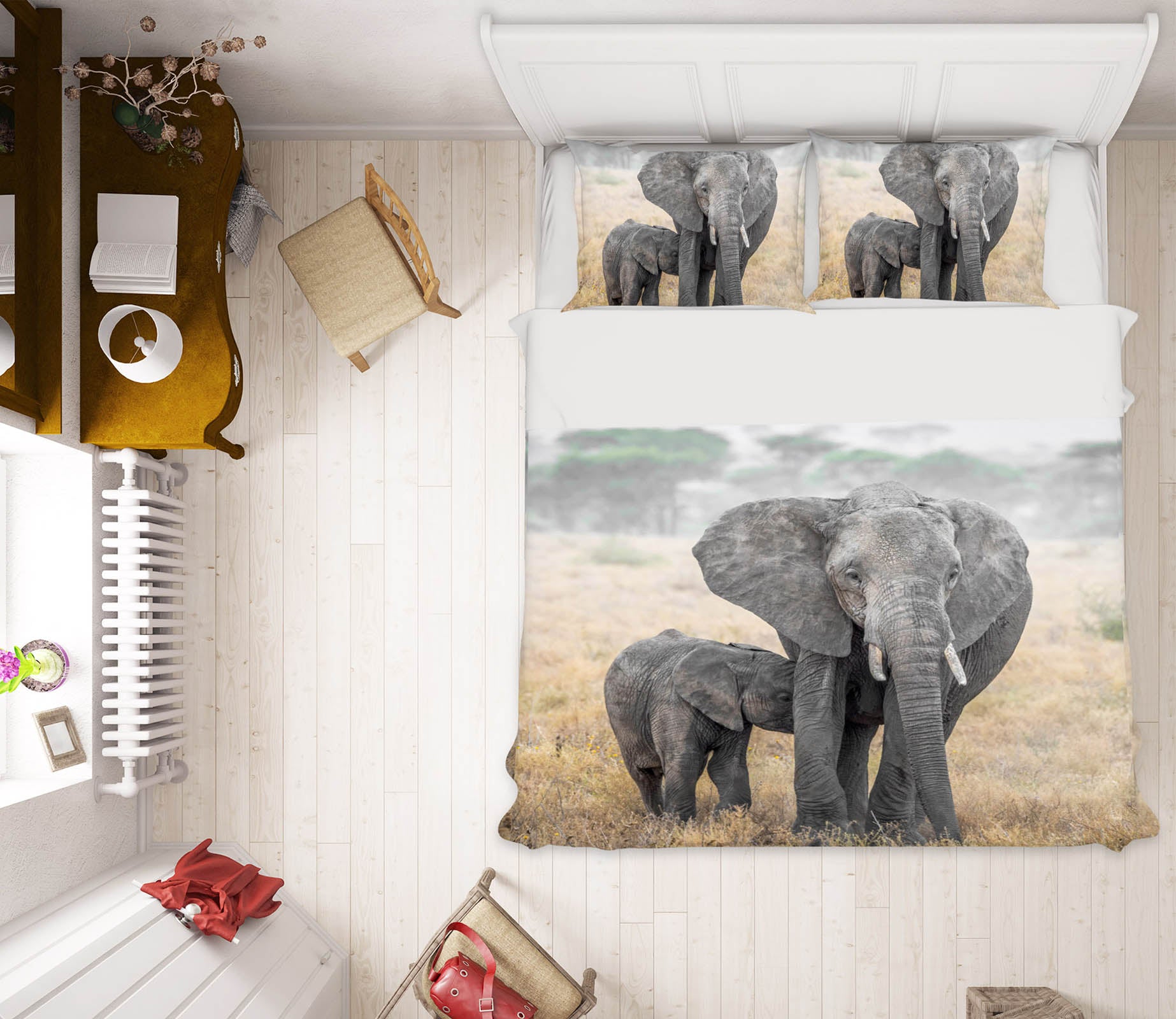 3D Steppe Elephant 063 Marco Carmassi Bedding Bed Pillowcases Quilt