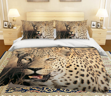 3D Mighty Leopard 002 Bed Pillowcases Quilt