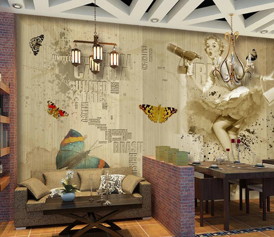 3D Running Girl 042 Wall Murals