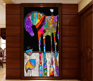 3D Color Graffiti Horse WG043 Wall Murals