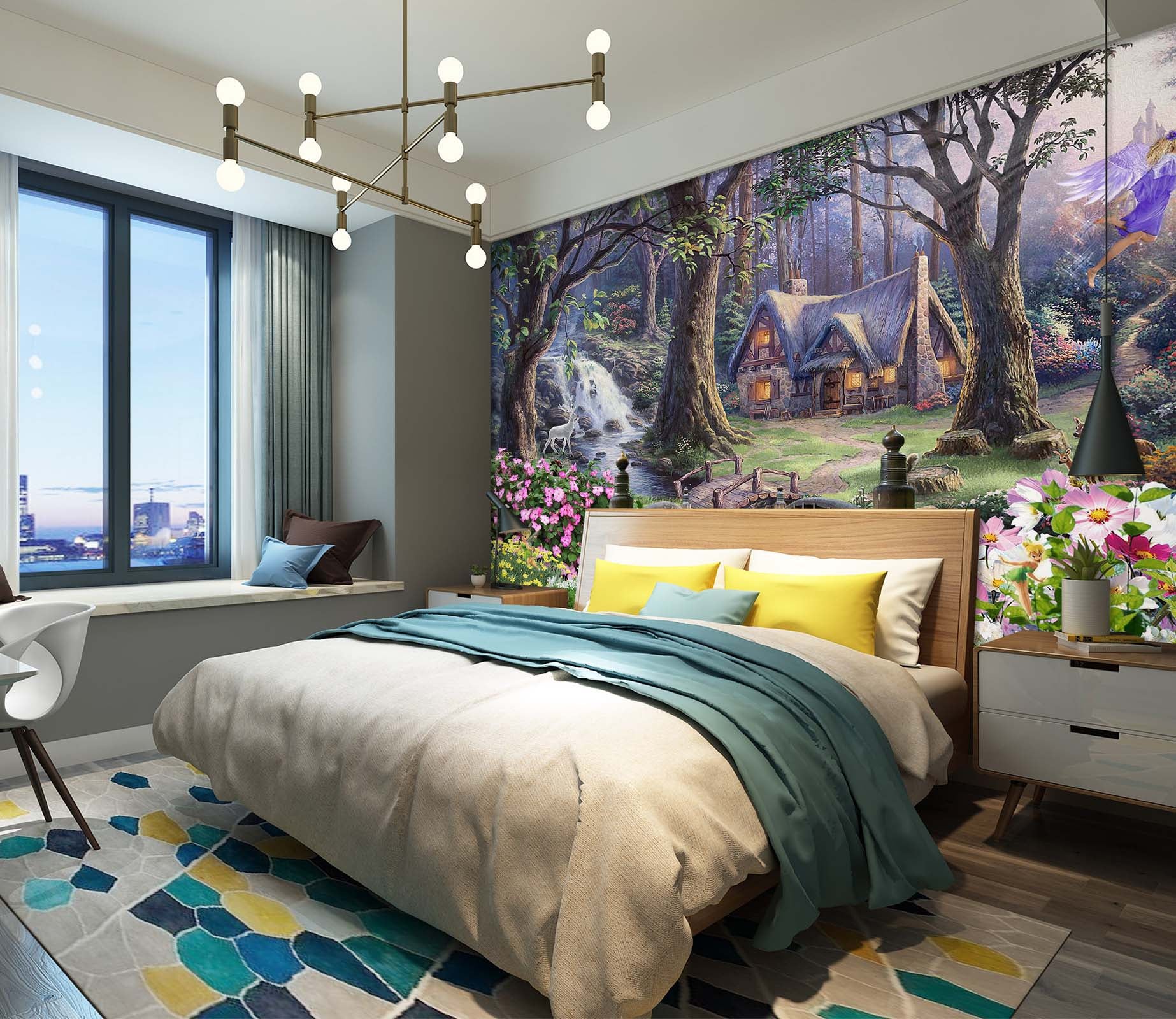 3D Mysterious Forest 1629 Wall Murals