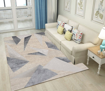 3D Gray Yellow Triangle WG031 Non Slip Rug Mat Mat AJ Creativity Home 