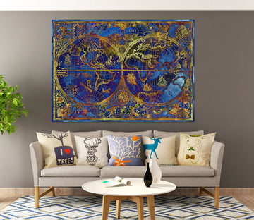 3D Deep Blue Sea 231 World Map Wall Sticker