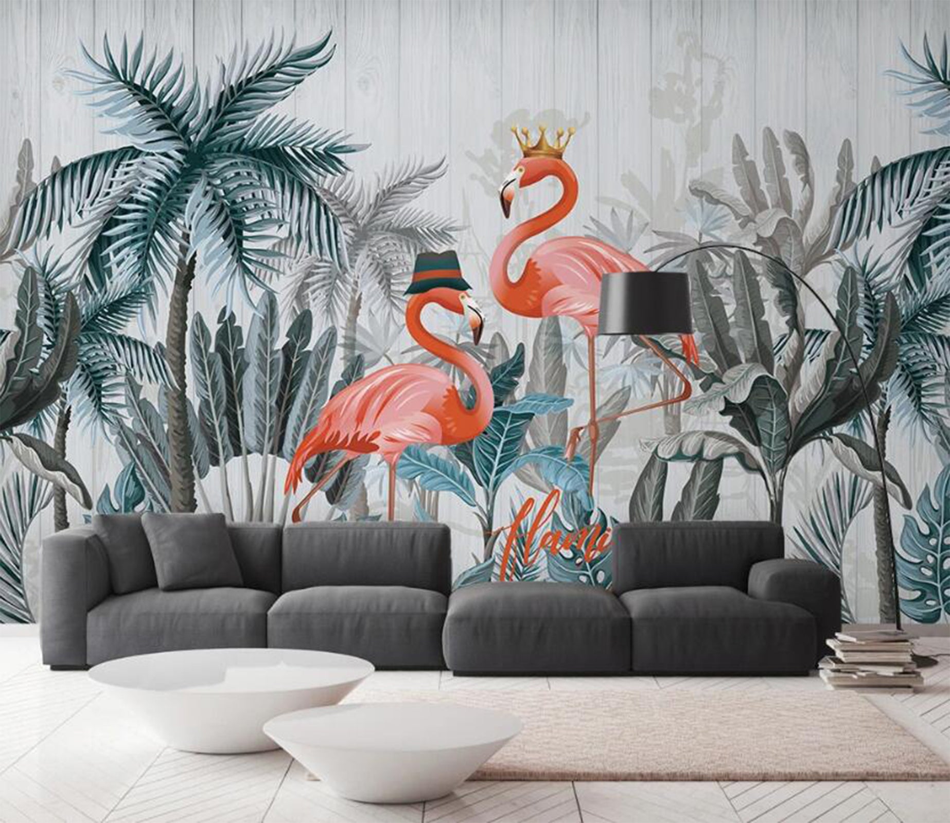 3D Bright Red Flamingos 2406 Wall Murals
