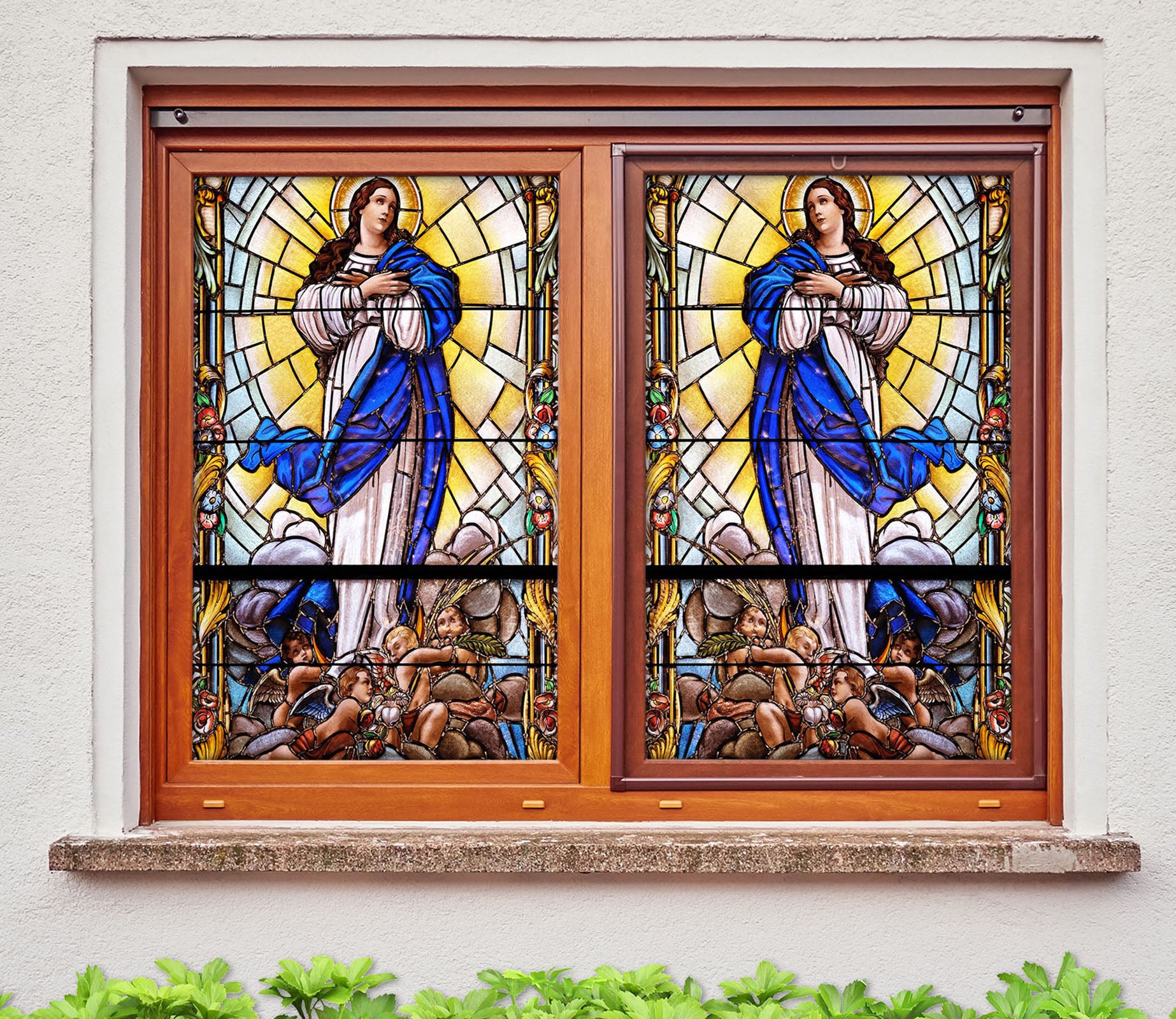 3D Saint Light 176 Window Film Print Sticker Cling Stained Glass UV Block