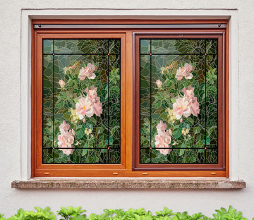 3D Mosaic Flower 386 Window Film Print Sticker Cling Stained Glass UV Block