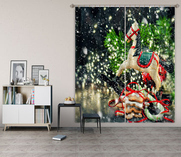 3D Trojan Horse 53076 Christmas Curtains Drapes Xmas