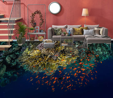 3D Coral And Small Fish 335 Floor Mural  Wallpaper Murals Rug & Mat Print Epoxy waterproof bath floor