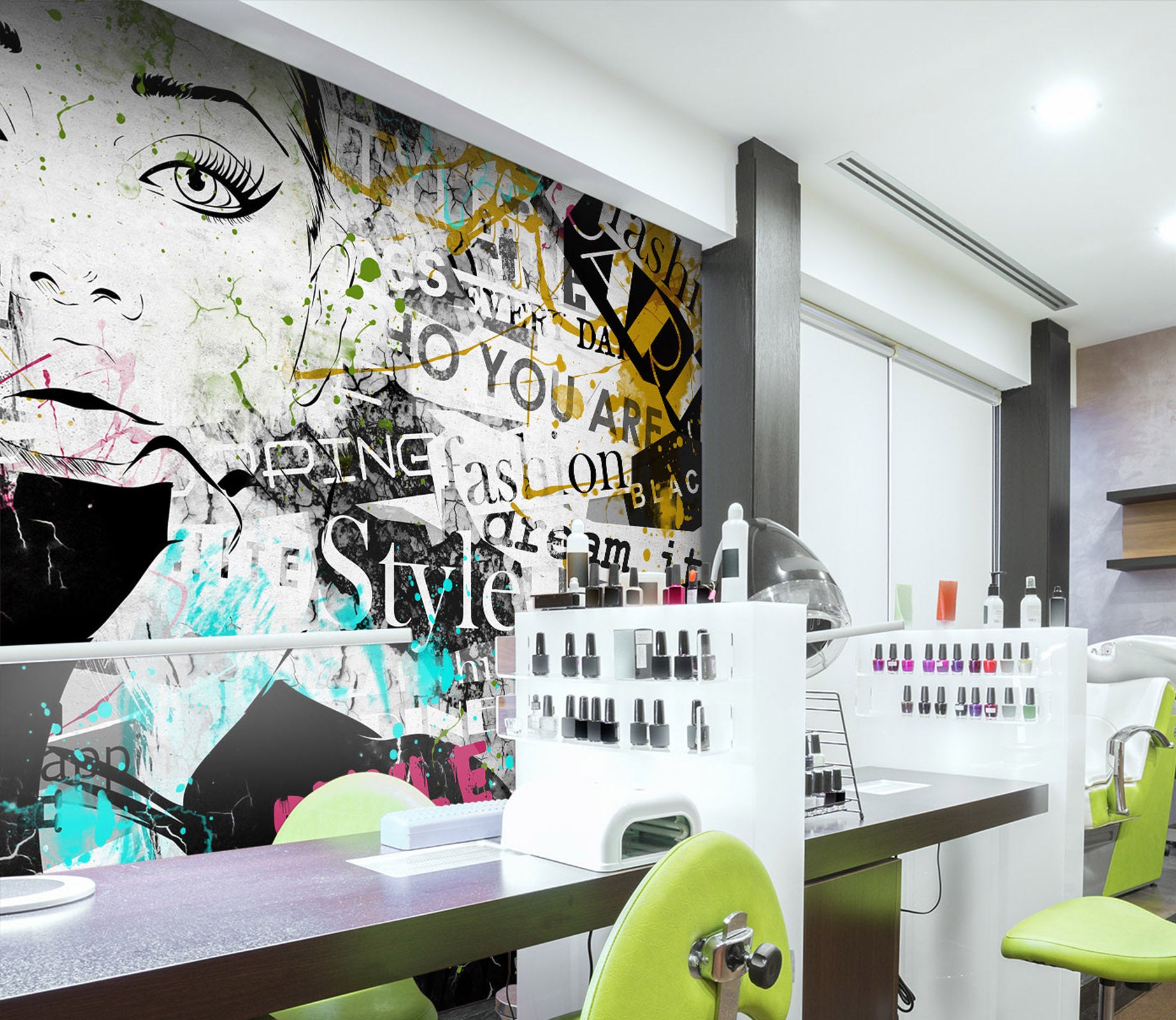 3D Painted Girl 381 Wall Murals